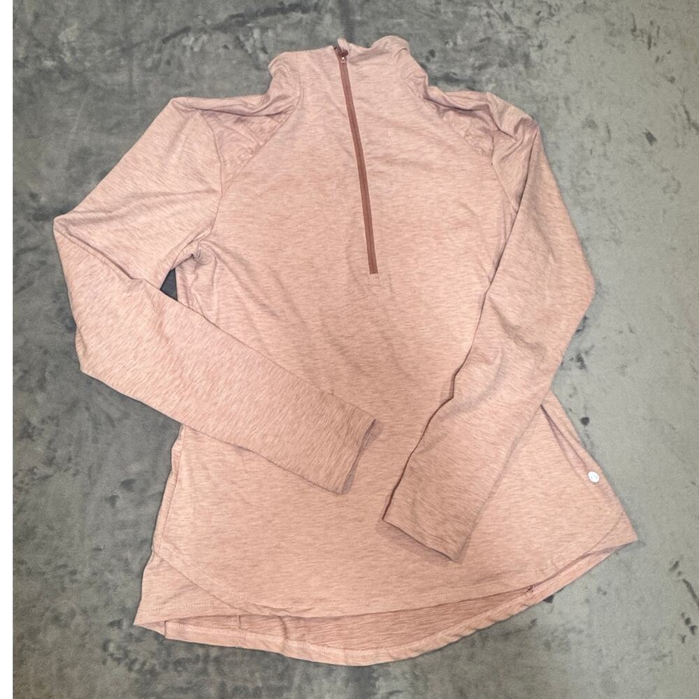 Apana Pink Quarter Zip Athletic Pullover M Thumbhole Active Top soft